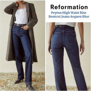NWT Reformation Peyton High Rise Bootcut Jeans Aegean Blue Sz 29 Retail $148.00